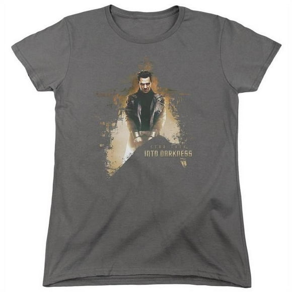 Star Trek & Dark Villain Womens Short Sleeve T-Shirt, Charcoal - Medium