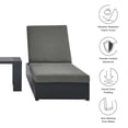 thumbnail image 6 of Modway Tahoe Outdoor Patio Powder-Coated Aluminum 3-Piece Chaise Lounge Set in Gray Charcoal, 6 of 6