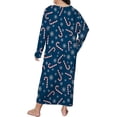 thumbnail image 4 of siminseming Chemises de Nuit de Noël pour Femmes & Chemises de Nuit Grande Taille Robe de Nuit Décontractée Imprimé de Noël Mignon Manches Longues Col Rond Extensible Ample Vêtements Chaussures & Accessoires, 4 of 5