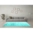 thumbnail image 3 of Ahgly Company Machine Washable Indoor Rectangle Abstract Turquoise Blue Contemporary Area Rugs, 5' x 8', 3 of 4