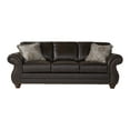 thumbnail image 2 of Leinster Upholstered Nailhead Sofa, Faux Leather, Espresso, 2 of 9