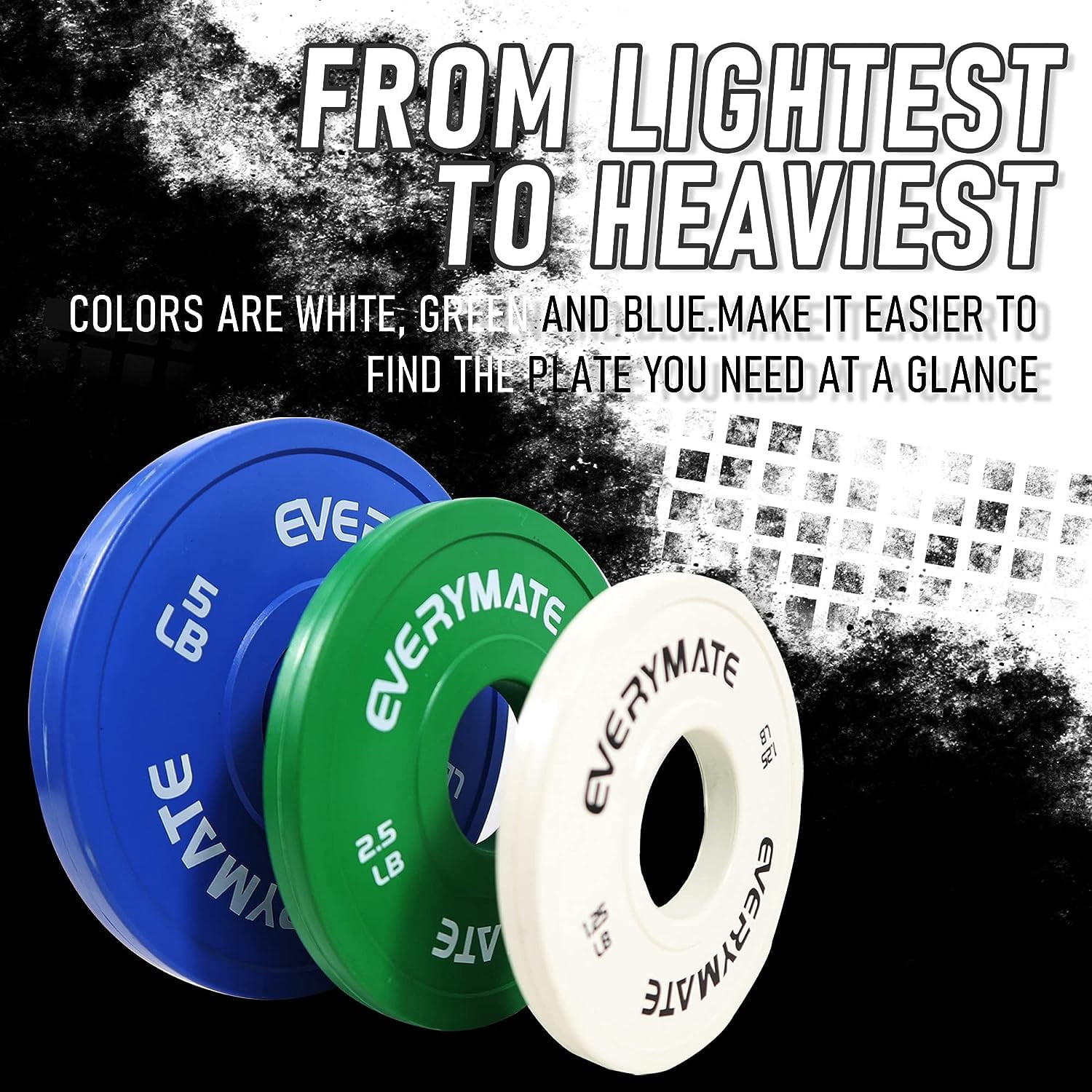 EVERYMATE Change Weight Plates 17.5LB Set Fractional Plate Olympic Bumper Plates for Cross Training Bumper Weight Plates Steel Insert Strength Training Weight Plates
