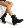 thumbnail image 7 of DREAM PAIRS Women's Ankle Booties Low Heel Biker Motorcycle Boots with Buckle Strap, 7 of 7