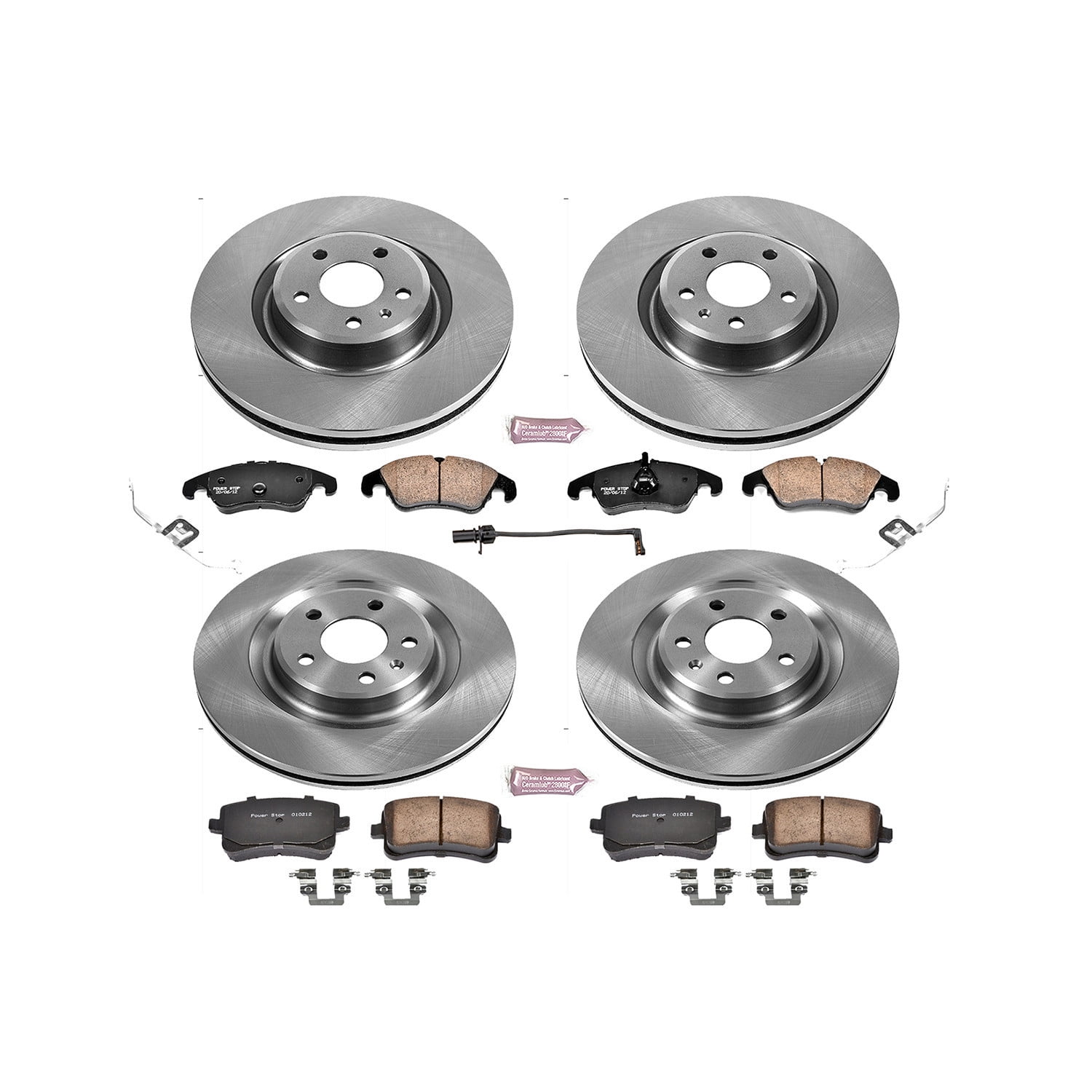 PowerStop Front and Rear Stock Replacement Brake Pad and Rotor Kit Fits: AUDI Select Models KOE6143