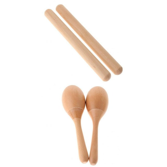 Tachiuwa 4 Pieces Sand Hammer Rattle Shaker Sticks Set Instrument Kids Learning