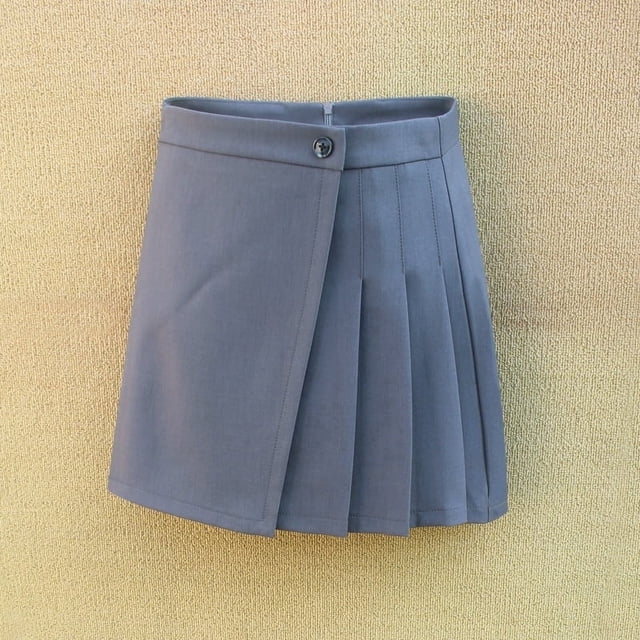 Falda Gris Plisada Falda de Traje para Mujer Falda Bolsa Falda Adelgazante de Cadera Falda Falda Falda Falda Falda Falda Falda Pequeña Bolsa Falda