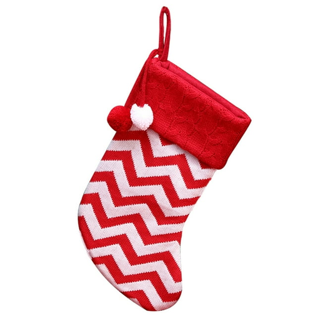 Bangcool Christmas Stocking Knitted Patterned Funny Tree Hanging Stocking Cuff Stocking