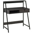 thumbnail image 2 of HOMCOM Home Office desk, Computer Desk for Small Spaces, Writing Table with Drawer and Storage Shelves, Charcoal Gray, 2 of 9