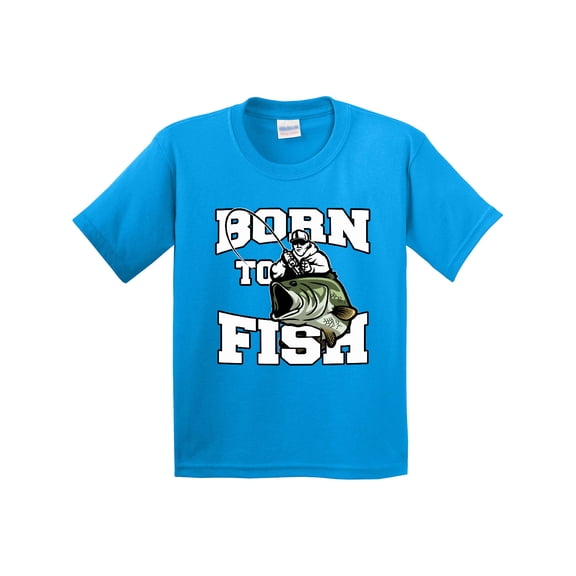 Inktastic Born to Fish Youth T-Shirt