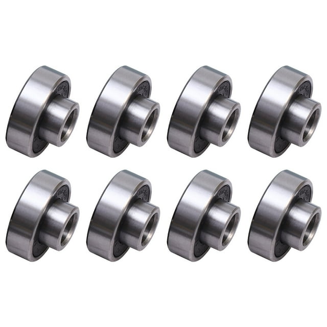 KAKOWELY Roulement de Roue de Skate 8 Pcs 608 2RS Roulements à Roulement Longue Durée Intégrés Roulement de Roue de Planche à Roulettes Résistant à la Rouille (Noir) 0.83"X0.83"X0.39 Pouces