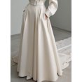 thumbnail image 3 of Vestido bohemio Vintage elegante para mujer, traje holgado informal de verano, cuello de manga larga, cinturón de bolsillo, Vestido largo de línea A, 3 of 5