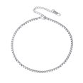 thumbnail image 1 of PROSTEEL Pulsera tobillera de cadena de caja plana para mujer, joyería de verano de playa de acero inoxidable de 3 mm para niñas, regalo de cadena de pie, 1 of 6