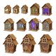 thumbnail image 3 of 3PCS iluminan la casa de Navidad nevada de madera rústica-mesa de madera X, 3 of 4