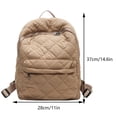 thumbnail image 2 of Mochila acolchada para mujer diseño de celosía de diamantes suave para viajes trabajo vacaciones, 2 of 9