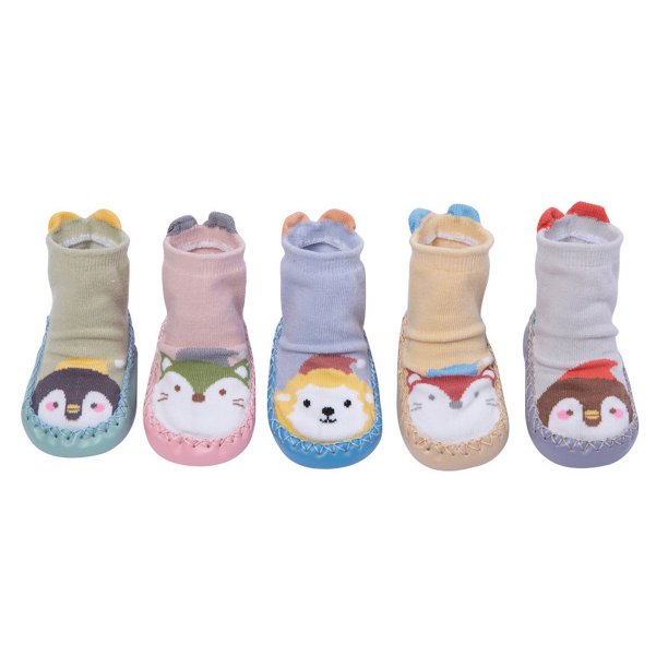 Botines unisex para bebé, calcetines infantiles ajustables de algodón orgánico, 5 pares