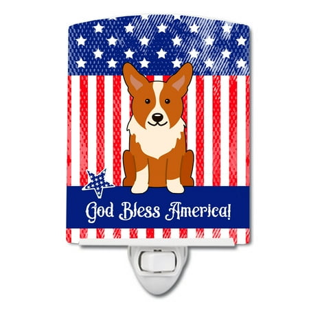 

Caroline s Treasures BB3095CNL Patriotic Corgi Ceramic Night Light 6x4x3 multicolor