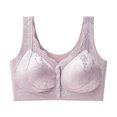thumbnail image 6 of NIEWTR Bras for Older Women Front Closure No Underwire Breathable Full Coverage Powerful Push Up Bra for Seniors(Pink,XL), 6 of 9