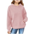 thumbnail image 1 of FAOWME Child Solid Color Hooded Silk Checked Tops Coat Light Pink 7-8 Years, 1 of 4