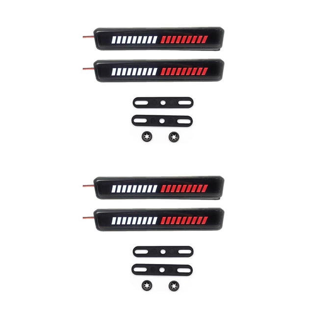 Kenally 2 piezas/Kit de luz de rejilla delantera de automóvil desmontable LED Clip de moda accesorios de lámpara decorativa rojo blanco Rojo blanco 2piezas