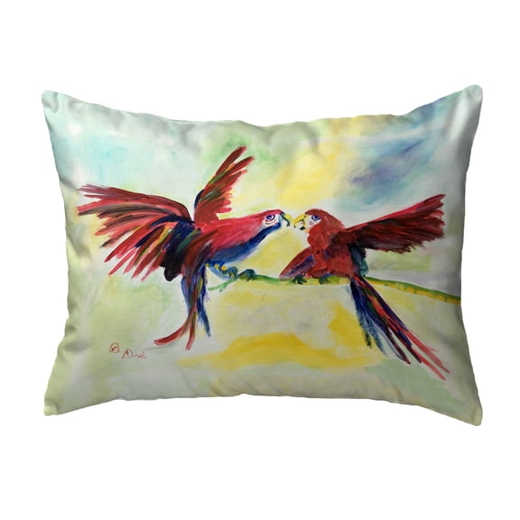 Betsy Drake Interiors Parrot Gossip Small Noncorded Pillow 11x14