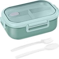 thumbnail image 2 of 850ml Bento Box Lunch Box Leak-Proof Bento Lunch Box Lunch Food Container with 3 Compartments Reusable Food Storage Box Dishwasher Microwave Safe for School Office, 2 of 9
