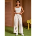 thumbnail image 2 of DARING DIVA Women's Yoga Set Camisole and Wide Leg Pants S Light Khaki, 2 of 7