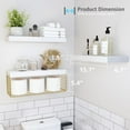 thumbnail image 3 of Bathroom Shelves Over Toilet - Wall Mounted Floating Shelves Toilet Paper Storage Small Modern Decor Shelf 16 inch Set of 3, White and Gold, 3 of 9