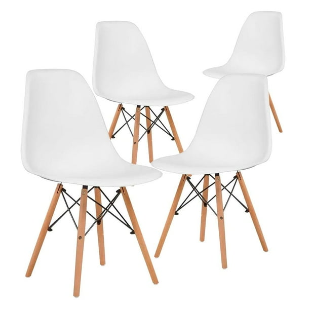 Silla Minimalista Estilo Moderno 4 piezas Blanco Mirel Minimalista