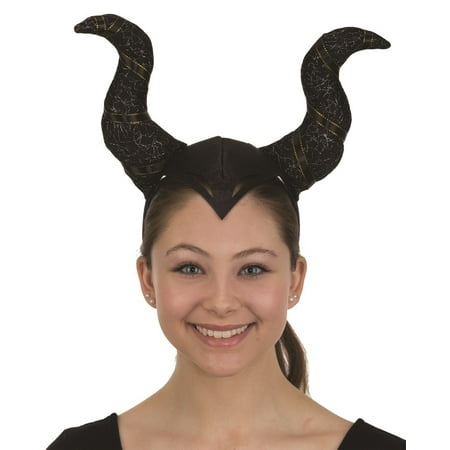 Black Evil Queen Glitter Horns Headband Headdress Medieval Costume