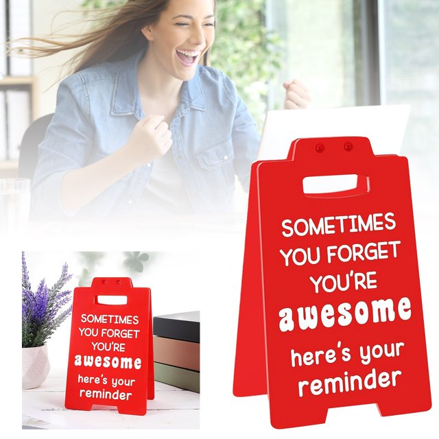 Hbdhejl Funny Signs Motivational Signs Red Motivational Reminder Sign Desk Decoration Acrylic Desk Sign With Sayings For Female Male Colleagues