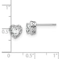 thumbnail image 2 of Auriga Fine Jewelry 925 Sterling Silver White Topaz and Diamond Heart Stud Earrings for Women, 2 of 5