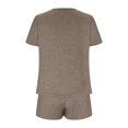thumbnail image 5 of Two Piece Sets for Women Summer Plus Size Fashion Home Clothing Pajama Set Knitted Fabric Short Sleeved Shorts Two-Piece Set, 5 of 7