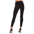 thumbnail image 3 of MeMoi Quilted Patch Cotton Blend Mid Rise Fashion Leggings - Womens - Female (M-L, Black), 3 of 3
