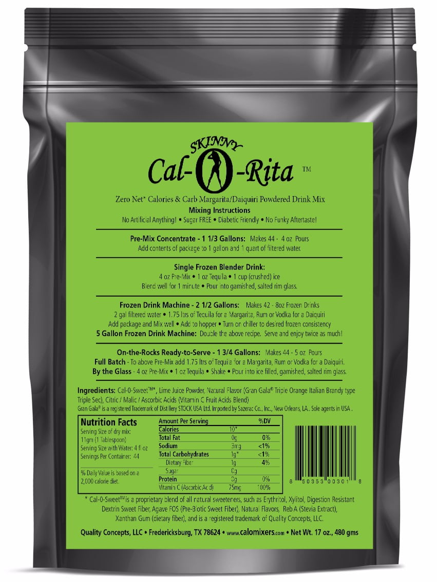 Cocktail Mix Skinny Cal-O-Rita (TM) Margarita Zero Calorie & Carb All Natural Powder, 44... by Private Label