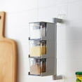 thumbnail image 4 of 1 Ensemble Boîte à Épices Grande Capacité Auto-Adhésive Rotative Boîte de Rangement pour Condiments Fournitures pour la Maison, 4 of 8