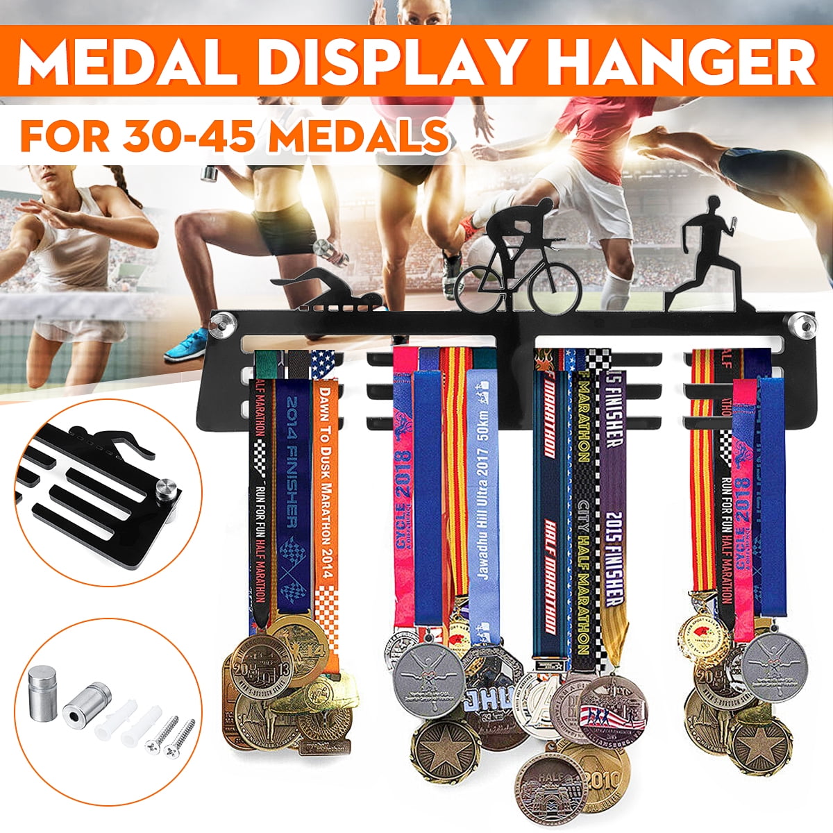 Medal holder Display Rack Running Medal Hanger Half Triathlon Thick Wall   J