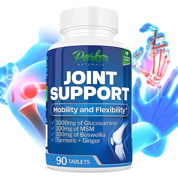 Parker Naturals Joint Support Supplement with Glucosamine, Chondroitin, Turmeric, MSM, and Boswellia for Joint Health, 90 Tablets