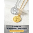 thumbnail image 5 of U7 Sterling Silver Saint Benedict Pendant for Women Dainty Necklace Chain for Daughter Catholic Gift, 5 of 10