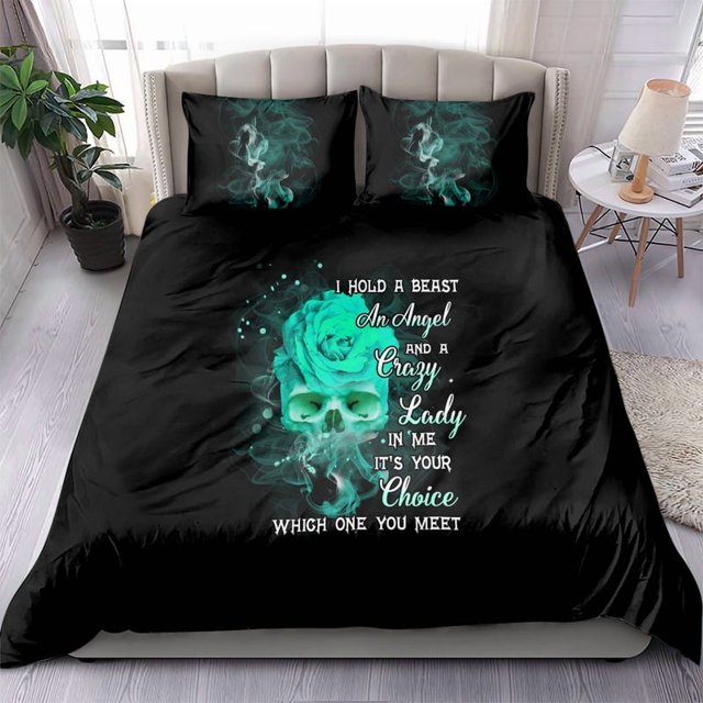 I Hold A Beast An Angel Crazy Lady In Me Bedding Set TS04