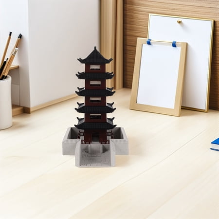 HINTRMENT Traditional Chinese Tower Statue for Home Desk Bonsai and Aquarium Decor