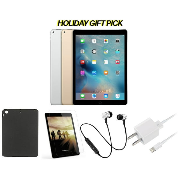 Apple 12.9-inch IPS LCD Display iPad Pro, Wi-Fi Only, 32GB, Bundle Comes With: Bluetooth Headset, Case, Pre-Installed Tempered Glass, Rapid Charger -