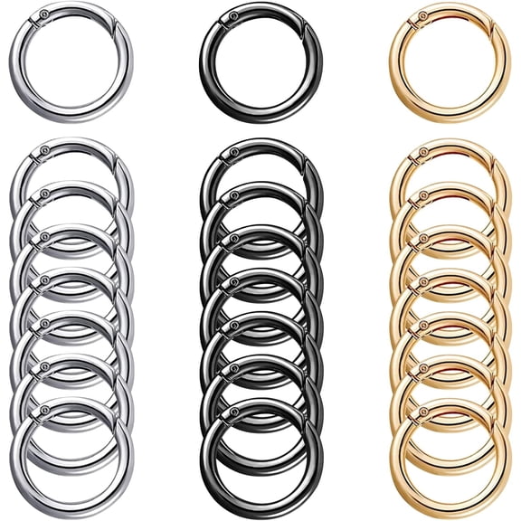 24 Pcs Mini Locking Carabiner Clip Small Keychain Rings  for Purses Paper Crafts Keyrings Buckle Bags DIY