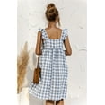 thumbnail image 2 of Nouvelle Robe à Carreaux pour Femmes Décontractée Douce à Volants Ample Robe Midi, 2 of 2