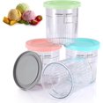 thumbnail image 1 of LAICAIW 4 Pack Ice Cream Pints and Lids Compatible with Ninja NC501 Creami Ice Cream Makers,BPA-Free,Dishwasher Safe,Color Lids(Grey/ Green/ Pink/ Blue), 1 of 7