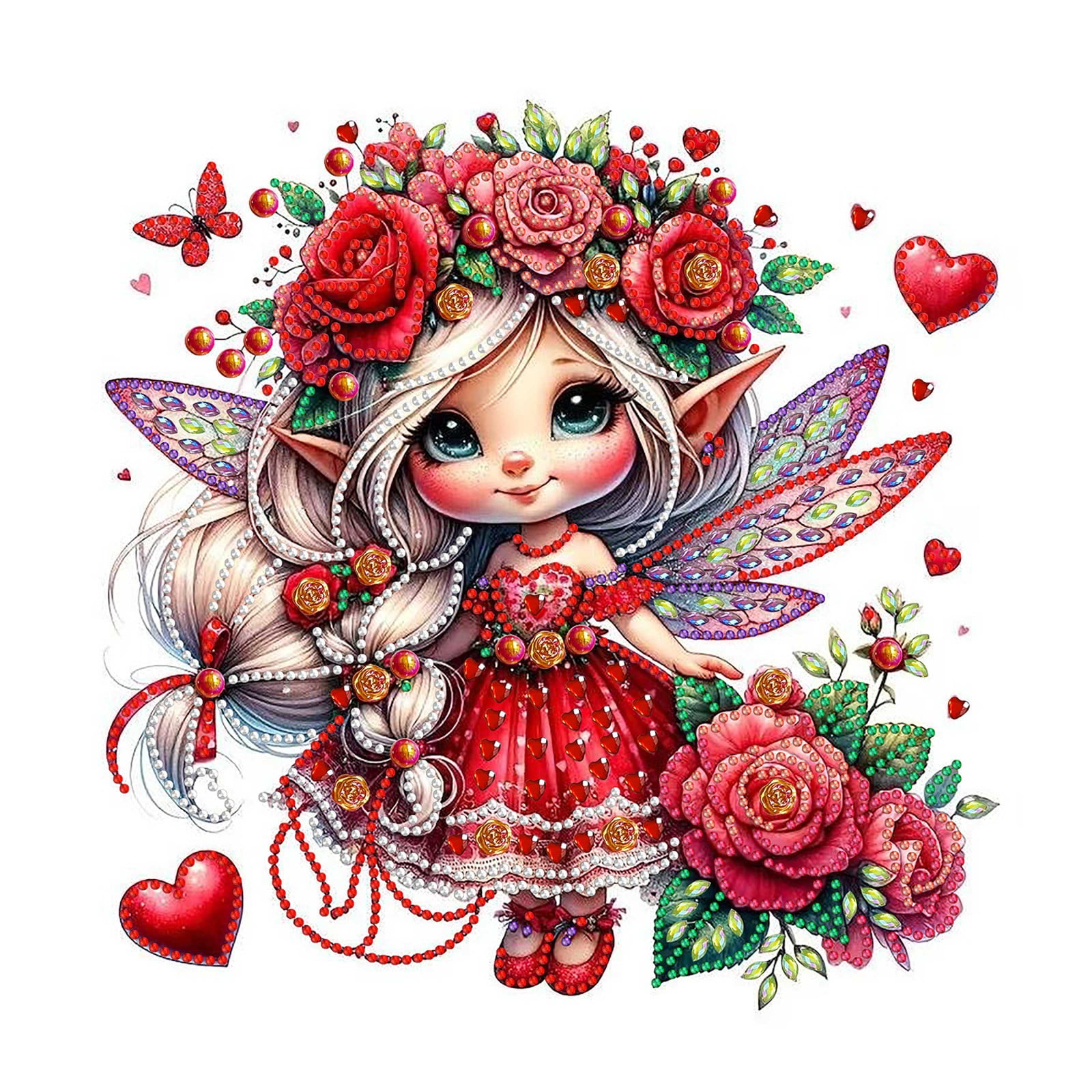 Diamond Painting Kits for Adults Little Fairy 5d Special Shape Diamond Art Kits for Beginners Crystal Rhinestones Painting for Home Wall Decoration C