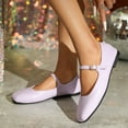 thumbnail image 2 of Ruitaoo Women's Mary Jane Flats Shoes - Lightweight Soft Square Toe Slip On Work Flats Flexible Business, Walking, Daily Purple 40, 2 of 5