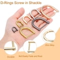 thumbnail image 4 of Uxcell D-Rings Screw in Shackle 6 Pcs Zinc Alloy Semicircle Buckles Replacement for Purse Keychain Accessories Light Gold 1", 4 of 7