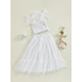 thumbnail image 2 of Bagilaanoe 2Pcs Little Girls Summer Clothes Toddler Sleeveless Crop Tops + Mesh Tutu Skirt 2T 3T 4T 5T 6T Kids Casual Skirt Set, 2 of 8