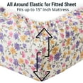 thumbnail image 2 of THD Purple & Yellow Floral Ditsy Bed Sheets - 4 Piece Bed Sheet Set - Wrinkle Resistant & Ultra Soft - Fits Mattresses up to 15 Inches Deep, 2 of 9