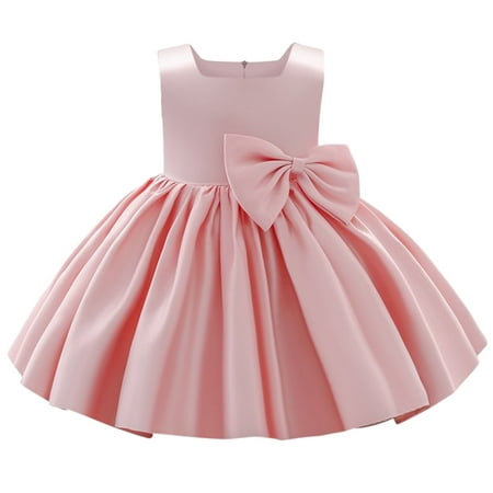 

Girls Dresses Summer Flower Bowknot Tutu For Kids Baby Wedding Bridesmaid Birthday Party Pageant Formal Toddler First Baptism Christening Gown Sun Dress